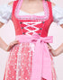 3-teiliges Dirndl Set für Damen: Rotes Kleid mit Bluse und Schürze